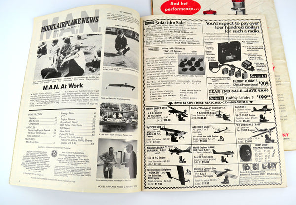 Model Airplane Magazines Lot of 3 Model Airplane News 1953, 1974 and Air Classics 1974 - Avid Vintage