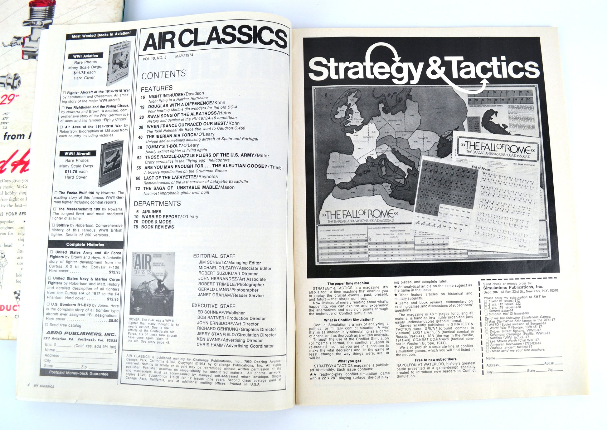 Model Airplane Magazines Lot of 3 Model Airplane News 1953, 1974 and Air Classics 1974 - Avid Vintage