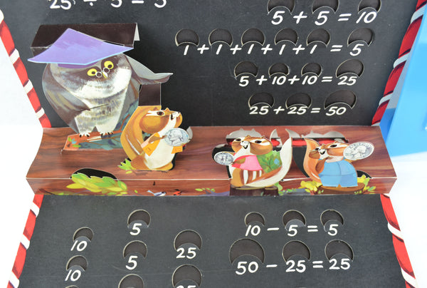 Money School Vintage 1963 Educational Pop Up Coin Saver Counter Folder - Avid Vintage