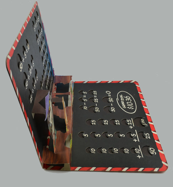 Money School Vintage 1963 Educational Pop Up Coin Saver Counter Folder - Avid Vintage