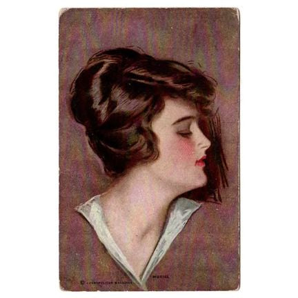 Vintage 1910s Harrison Fisher Postcard Muriel Beautiful Woman Unused - Avid Vintage