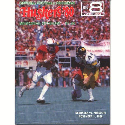 Vintage Nebraska College Football Program Huskers vs. Missouri November 1 1980 - Avid Vintage