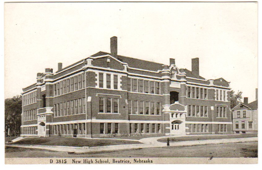 Vintage 1910s Beatrice Nebraska Postcard New High School Black and White - Avid Vintage