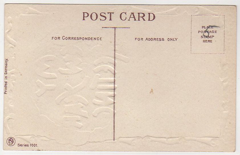 New Year Greeting Vintage Postcard Winter Church Scene Gold Foil Border Unused - Avid Vintage