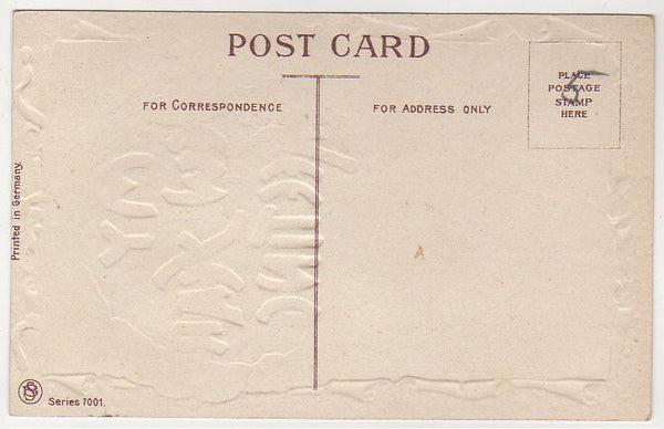 New Year Greeting Vintage Postcard Winter Church Scene Gold Foil Border Unused - Avid Vintage