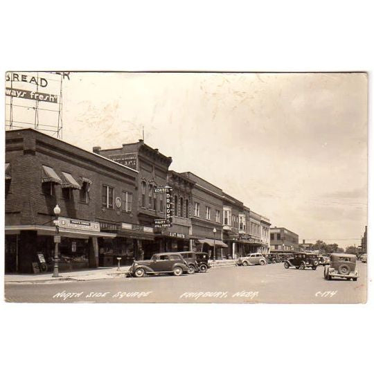 Vintage Fairbury Nebraska RPPC North Side Square Downtown IGA Store Toastmaster Bread - Avid Vintage