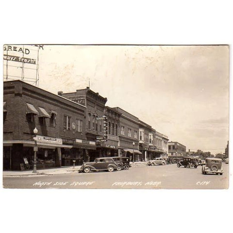 Vintage Fairbury Nebraska RPPC North Side Square Downtown IGA Store Toastmaster Bread - Avid Vintage