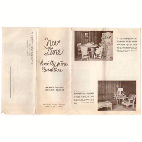Nu Line Knotty Pine Furniture Longmont Colorado Product Brochure and Price List - Avid Vintage