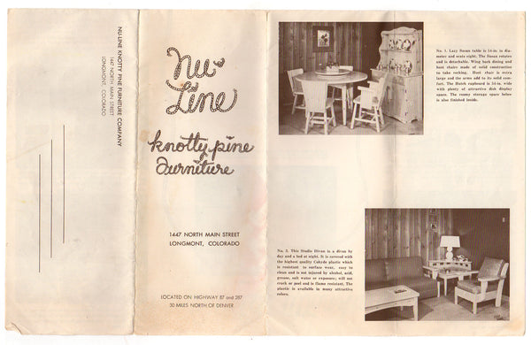 Nu Line Knotty Pine Furniture Longmont Colorado Product Brochure and Price List - Avid Vintage