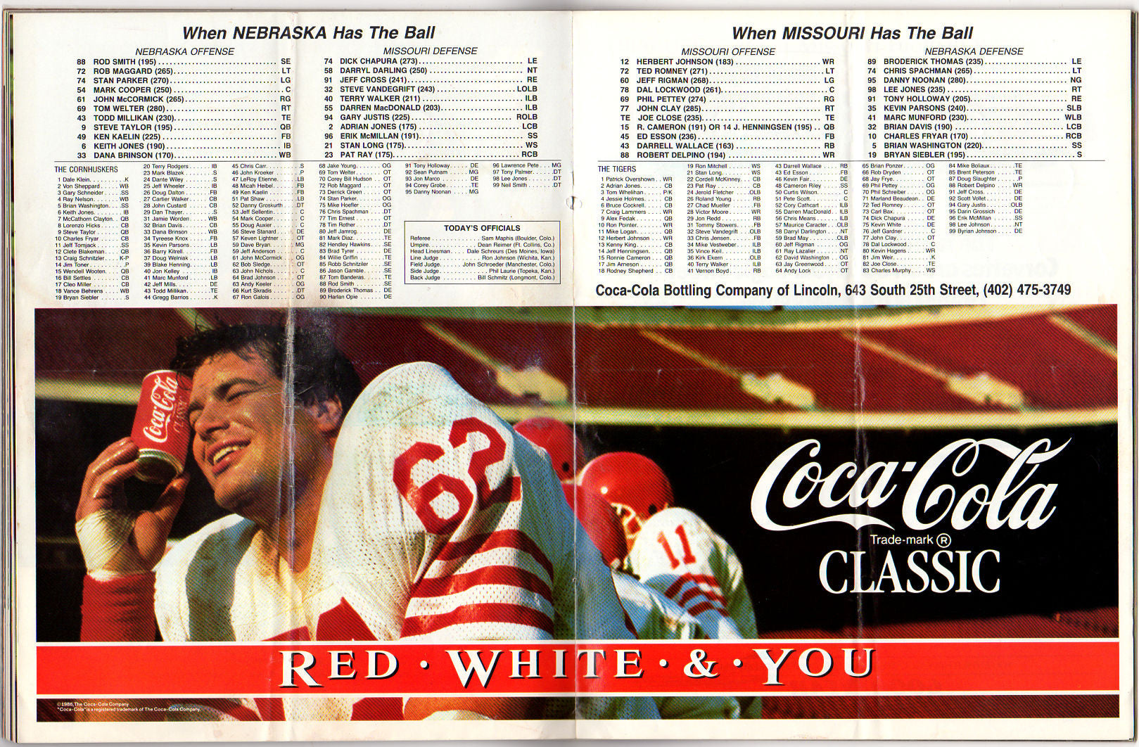 Vintage Nebraska Football Program Huskers vs. Missouri Tigers October 18, 1986 - Avid Vintage