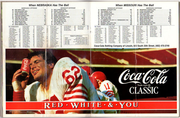 Vintage Nebraska Football Program Huskers vs. Missouri Tigers October 18, 1986 - Avid Vintage