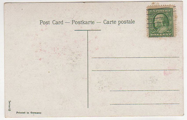 Old Vintage Birthday Postcard Pink and Red Roses Starburst Border - Avid Vintage