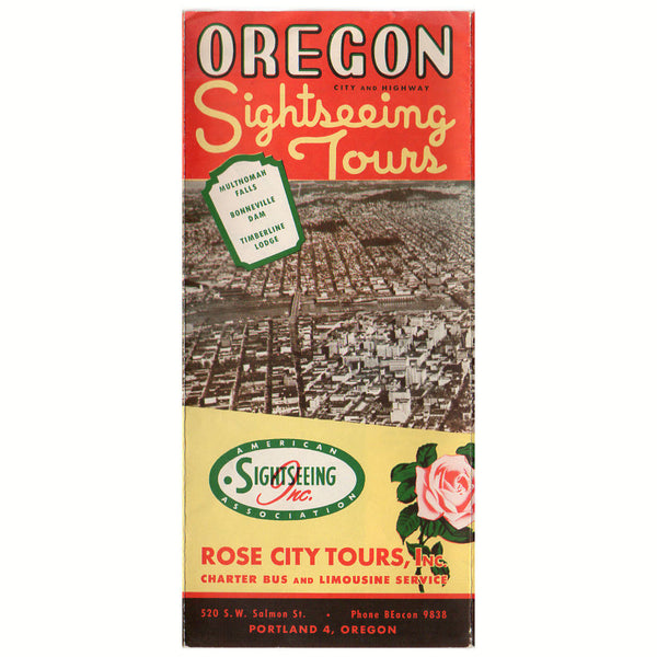 Vintage 1940s Oregon Travel Brochure Motor Tour City and Highway Map Guide Sightseeing - Avid Vintage