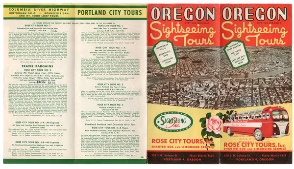 Vintage 1940s Oregon Travel Brochure Motor Tour City and Highway Map Guide Sightseeing - Avid Vintage