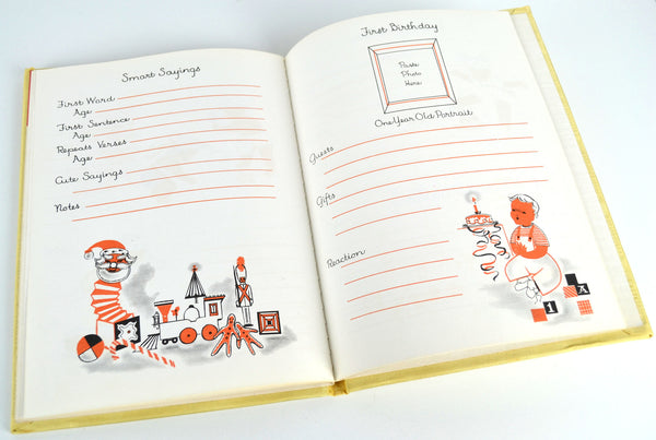 Our Baby Book Vintage 1950s Milestones and Firsts Designed by Marion Raider - Avid Vintage