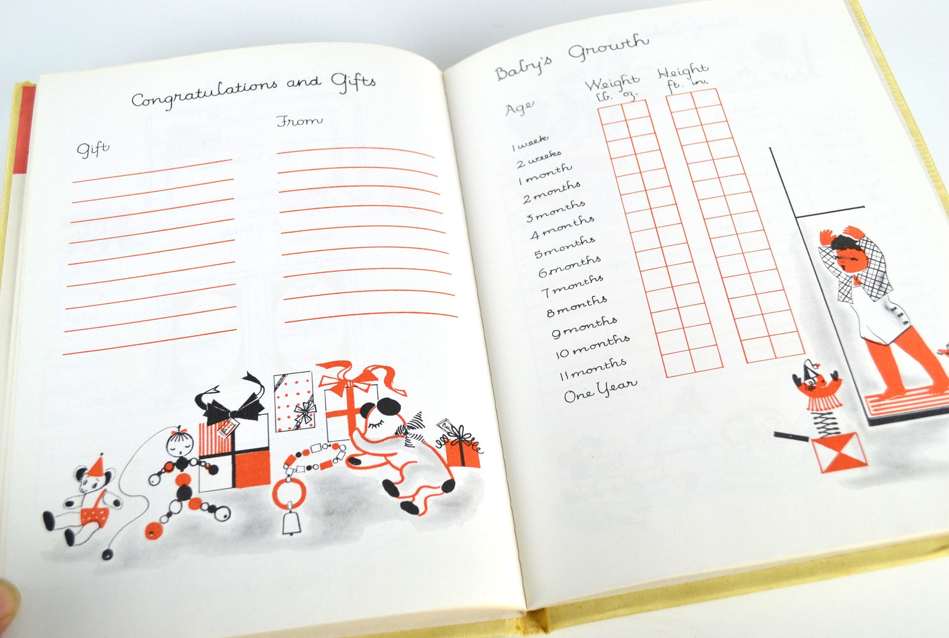 Our Baby Book Vintage 1950s Milestones and Firsts Designed by Marion Raider - Avid Vintage