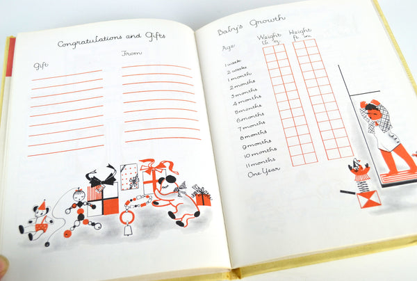 Our Baby Book Vintage 1950s Milestones and Firsts Designed by Marion Raider - Avid Vintage