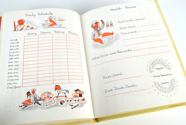 Our Baby Book Vintage 1950s Milestones and Firsts Designed by Marion Raider - Avid Vintage