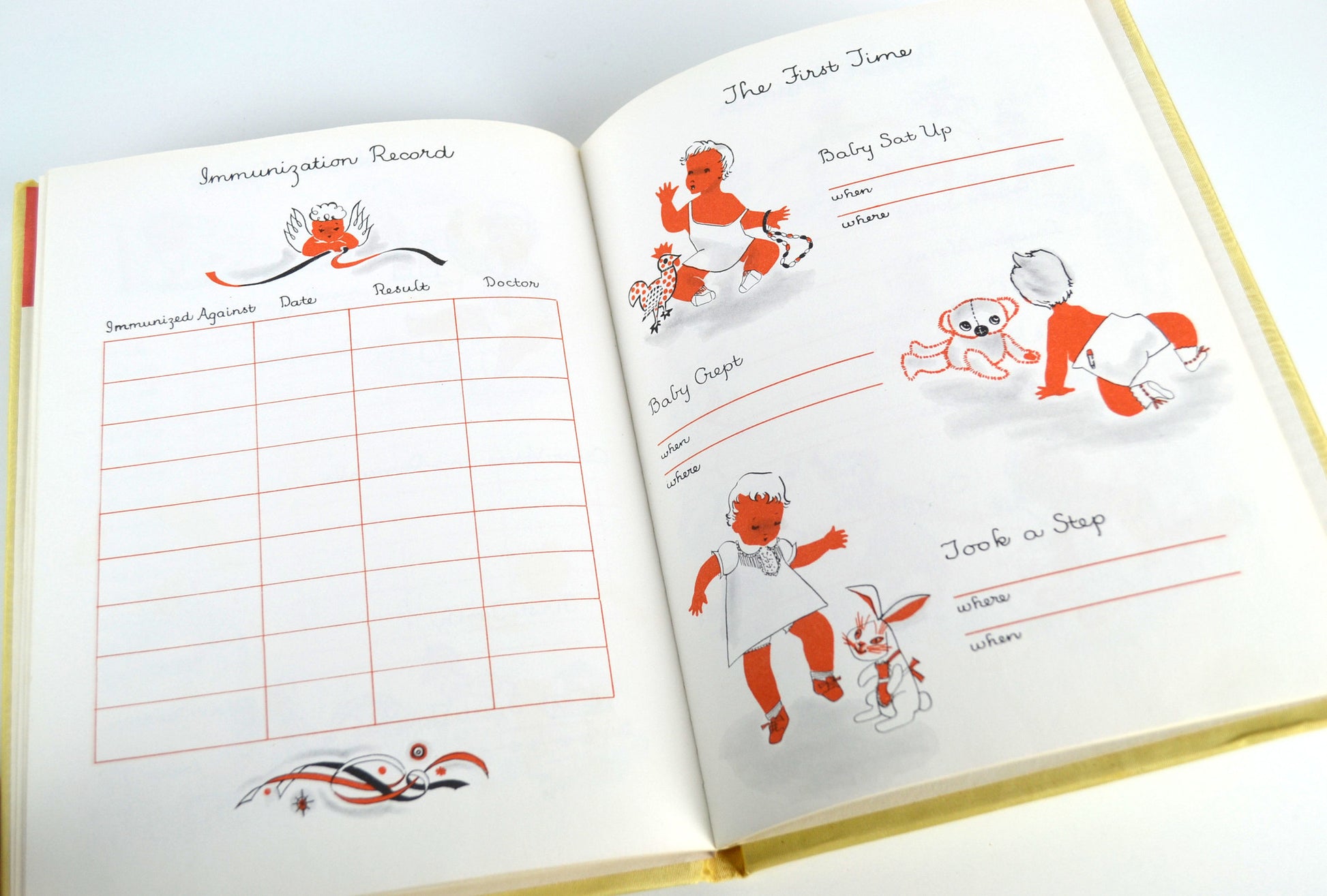 Our Baby Book Vintage 1950s Milestones and Firsts Designed by Marion Raider - Avid Vintage
