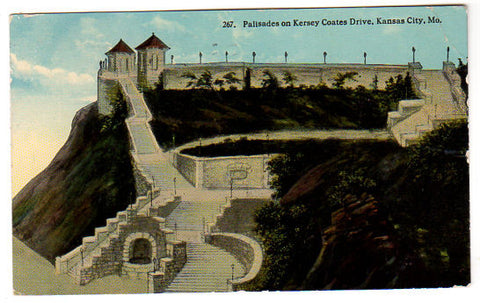 Vintage 1910s Kansas City Missouri Postcard Palisades on Kersey Coats Drive Souvenir View - Avid Vintage