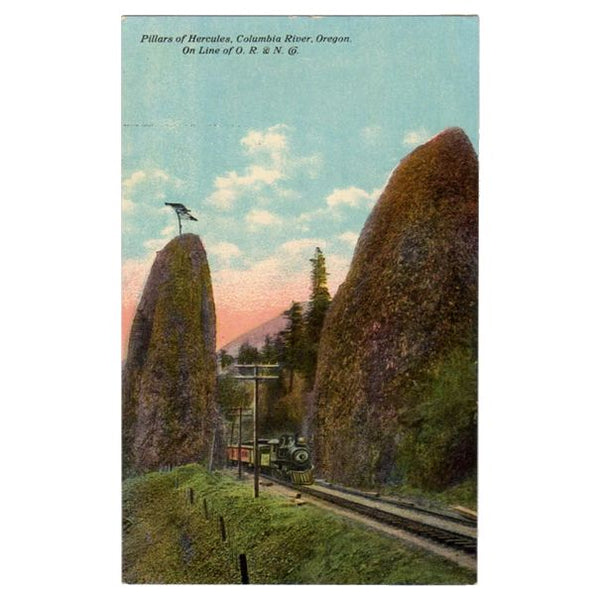 Vintage 1910s Pillars of Hercules Columbia River Oregon Postcard O R and N Railroad - Avid Vintage