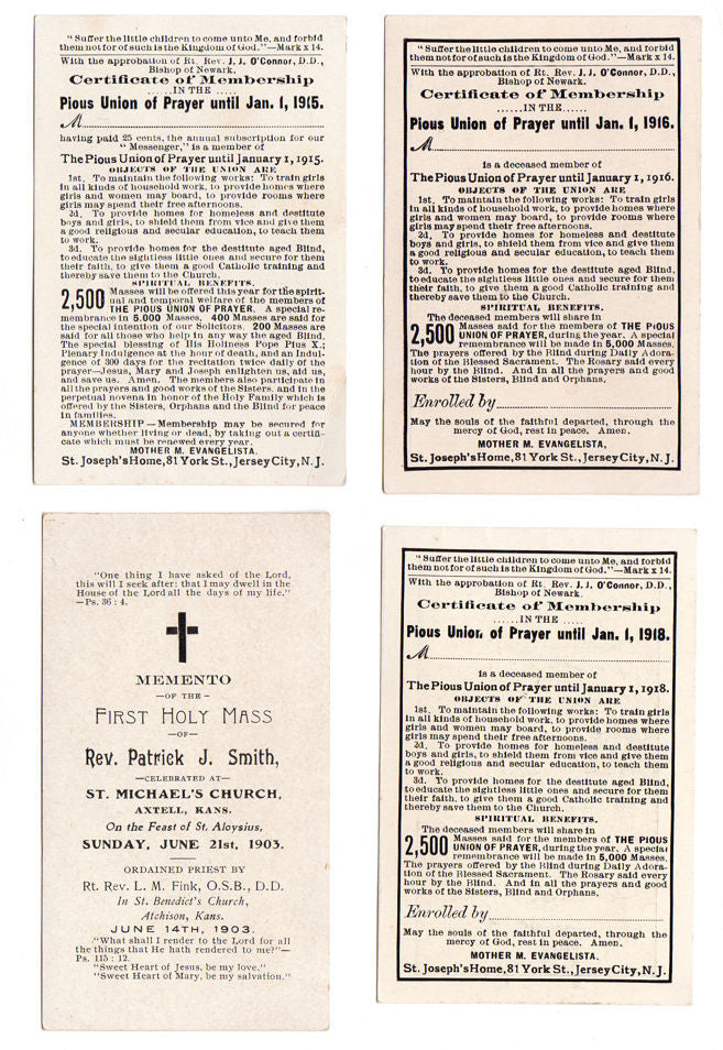 Antique Religious Prayer Cards Vintage Ephemera Lot of 4 - Avid Vintage