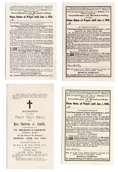 Antique Religious Prayer Cards Vintage Ephemera Lot of 4 - Avid Vintage