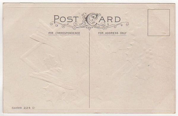 Robin on Gold Triangle Holly Antique Christmas Greetings Bird Postcard - Avid Vintage