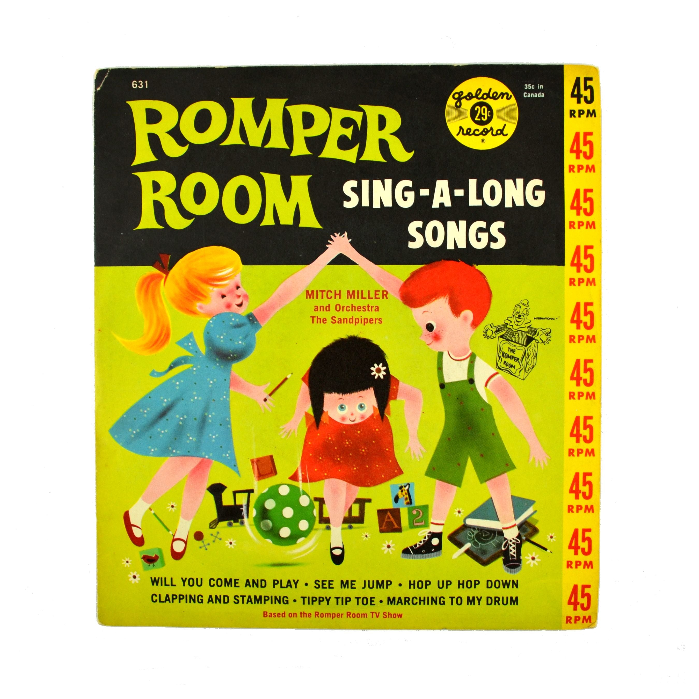 Viintage Romper Room Sing-A-Long Songs Golden Record 631 - 45 RPM