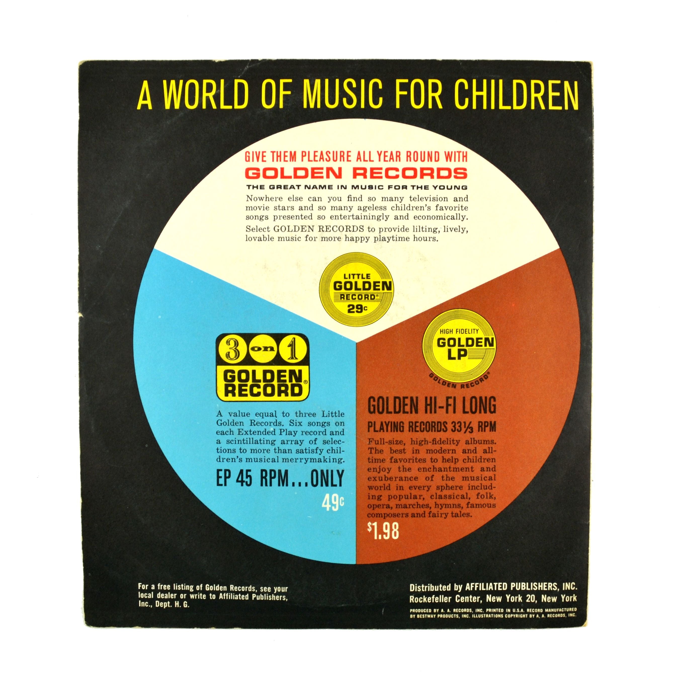 Viintage Romper Room Sing-A-Long Songs Golden Record 631 - 45 RPM