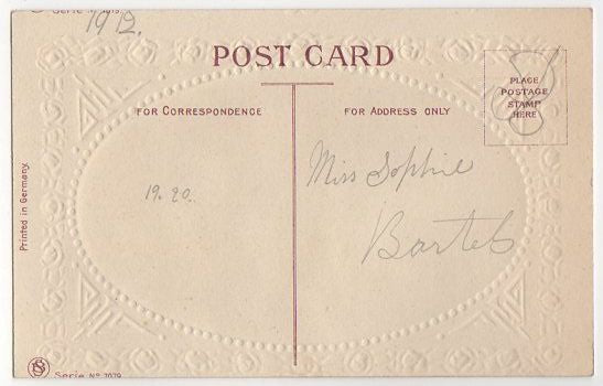 Pink Rose Border Antique Happy Birthday Embossed Postcard  White Red - Avid Vintage