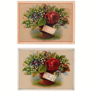 Antique 1880s Victorian Reward of Merit Cards Red Rose and Lily of the Valley Bouquets - Avid Vintage