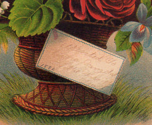 Antique 1880s Victorian Reward of Merit Cards Red Rose and Lily of the Valley Bouquets - Avid Vintage