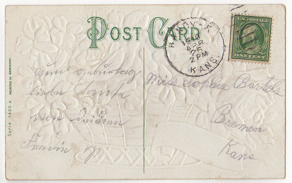 Rose Bouquet in Wicker Basket Vintage Embossed Congratulations Postcard - Avid Vintage