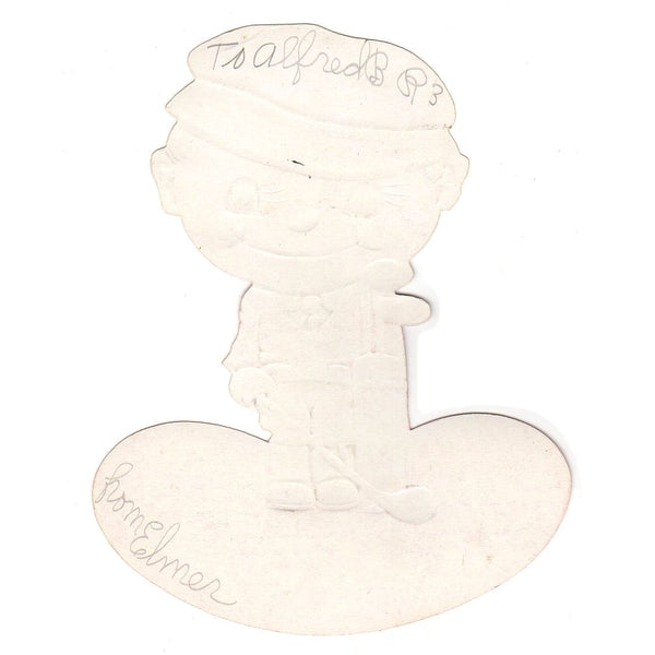 Rosy Cheeked Boy with Golf Clubs Vintage Valentine Card - Avid Vintage