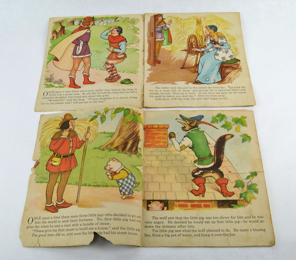 Rumpelstiltzkin and The 3 Little Pigs 1940 Saalfield Childrens Books Lot of 2 - Avid Vintage