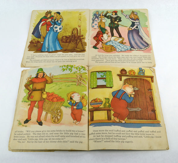 Rumpelstiltzkin and The 3 Little Pigs 1940 Saalfield Childrens Books Lot of 2 - Avid Vintage