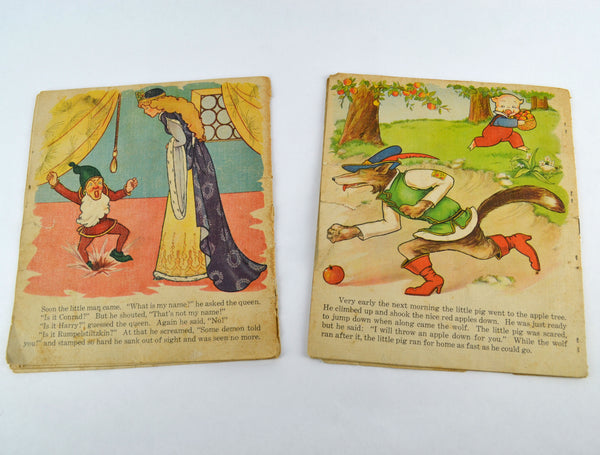 Rumpelstiltzkin and The 3 Little Pigs 1940 Saalfield Childrens Books Lot of 2 - Avid Vintage
