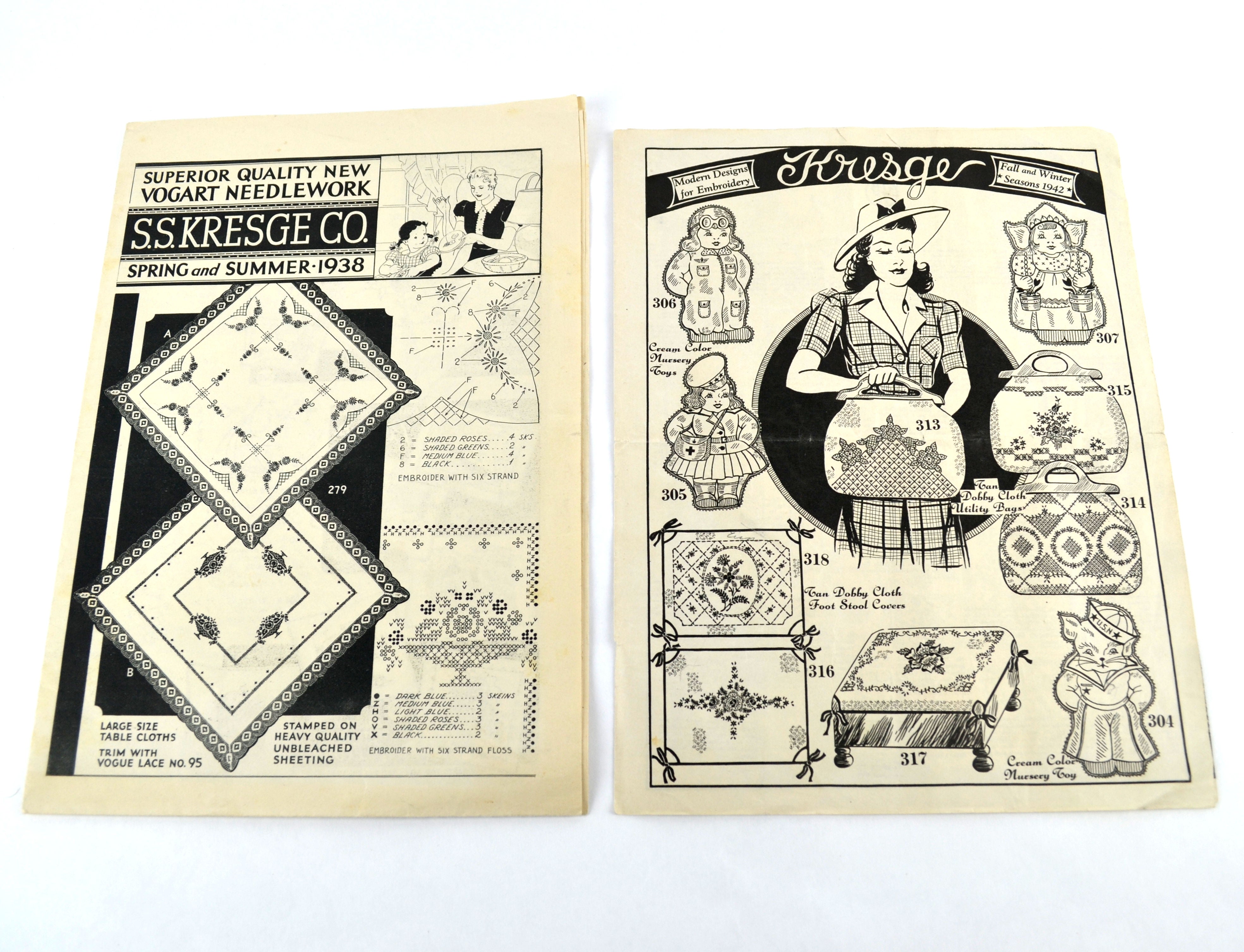 Vintage SS Kresge Wonder Art Vogart Needlework Catalogs 1938, 1939, 1942 - Avid Vintage