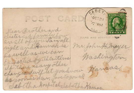 Vintage 1910s Sabetha Kansas Hospital Real Photo Post Card - Avid Vintage