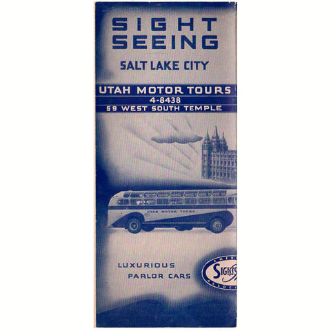 Vintage 1940s Salt Lake City Utah Travel Brochure Motor Tour Map Guide Sightseeing - Avid Vintage