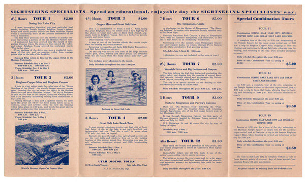 Vintage 1940s Salt Lake City Utah Travel Brochure Motor Tour Map Guide Sightseeing - Avid Vintage