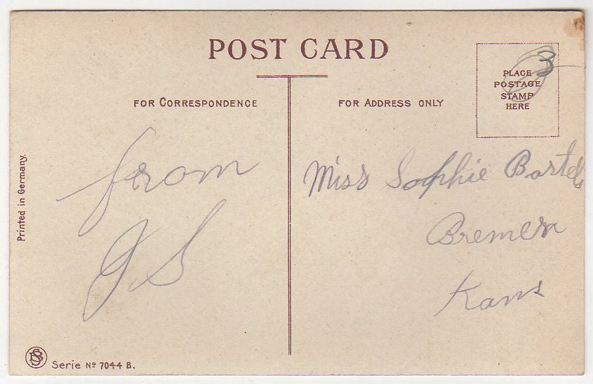 Samson Brothers Antique New Year Greetings Postcard Wishbone Snowy House Scene - Avid Vintage