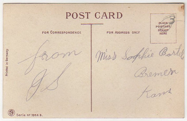 Samson Brothers Antique New Year Greetings Postcard Wishbone Snowy House Scene - Avid Vintage