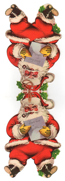 Vintage 1950s Santa Claus Christmas Card Ornament Tree Hanger  Unused - Avid Vintage