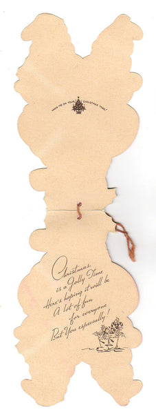 Vintage 1950s Santa Claus Christmas Card Ornament Tree Hanger  Unused - Avid Vintage