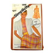 Simplicity Sewing Pattern 5881 Misses Pullover Scooped Neck Dress Unlined Jacket - Avid Vintage
