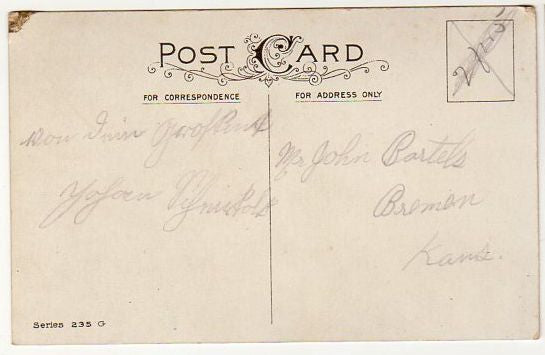 Sincere Greetings Antique Postcard Large Red Roses