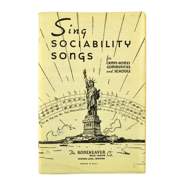 Sing Sociability Songs 1928 Music Book Rodeheaver Hall Mack Company Winona Lake IN - Avid Vintage