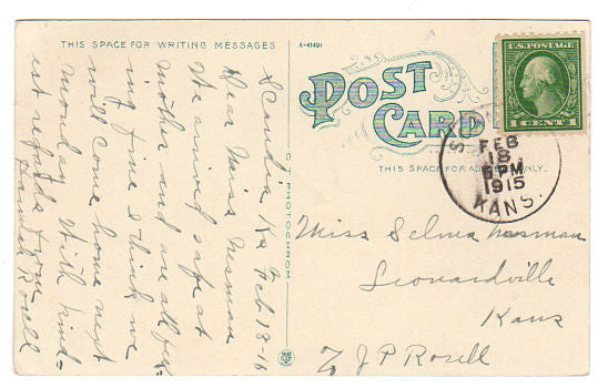 Vintge Concordia Kansas Postcard Sixth Street East 1915 Street Scene at Night - Avid Vintage